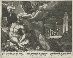 Nat Nox (titel på objekt) De fire dele af dagen (serietitel) af Johann Sadeler (I)