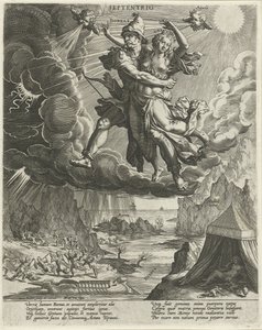 nordenvind Septentrio (titel på objekt) De fire vinde (serietitel) af Johann Sadeler (I)