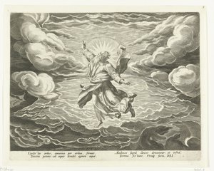Oprettelse af luft og vand Creation of the World (serietitel) af Johann Sadeler (I)