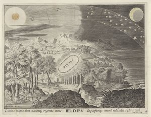 Skabelsen af ​​solen, månen og stjernerne Creation of the World (serietitel) af Johann Sadeler (I)