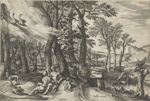 Venus og Adonis af Johann Sadeler (I)