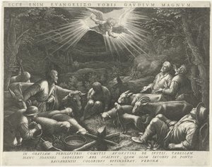 Bebudelse til hyrderne af Johann Sadeler (I)
