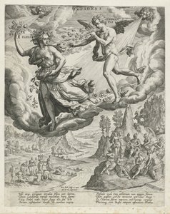 vestenvind Occidens (titel på objekt) De fire vinde (serietitel) af Johann Sadeler (I)