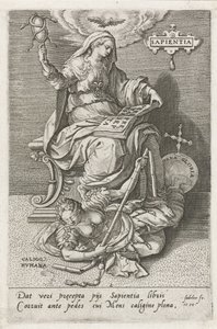 Visdom (Sapientia) overvinder menneskelig forvirring (Caligo Humana) sapientia (titel på objekt) Dyderne erobrer lasterne (serietitel)