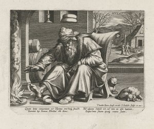 Vinter Hyems (titel på objekt) De fire årstider (serietitel) af Johann Sadeler (I)