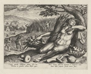 Sommer Aestas (titel på objekt) De fire årstider (serietitel) af Johann Sadeler (I)