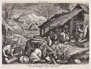 Vinter - Hyems (De fire årstider) af Johann Sadeler I