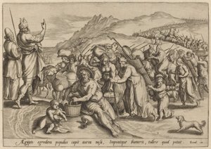 Udvandringen fra Egypten, 1585. af Johann Sadeler I