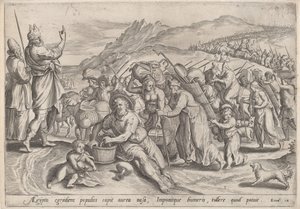 Udvandringen fra Egypten, ca. 1585. af Johann Sadeler I