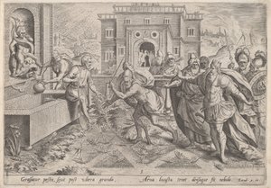 Græshoppeplagen, ca. 1585. af Johann Sadeler I