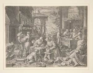 Den rige mand og Lazarus af Johann Sadeler I