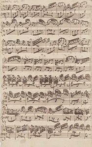 Allegro (cembalo-solo) fra første version af Sonate nr. 6 i G-dur for violin og cembalo obbligato. 1725 af Johann Sebastian Bach