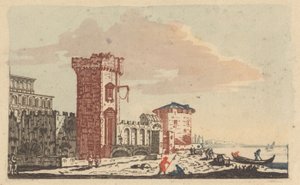 Slotte, ruiner og seascapes - seks farvede graveringer af Johann Teyler