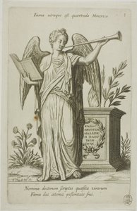 Fame, plade 1 fra Parnassus Biceps af Johann Theodor de Bry