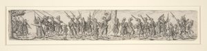 Marcherende soldater med en fanebærer af Johann Theodor de Bry