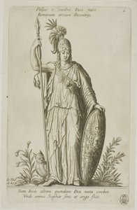 Pallas Athena, plade 6 fra Parnassus Biceps af Johann Theodor de Bry