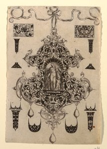 Plade 4, fra en serie på otte vedhængsdesign med kardinaldyderne af Johann Theodor de Bry
