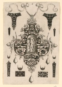 Plade 6, fra en serie på otte vedhængsdesign med kardinaldyderne af Johann Theodor de Bry
