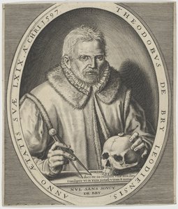 Portræt af Theodor de Bry 1528-1598, ca. 1597.