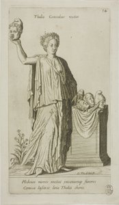 Thalia, komediens muse, plade 14 fra Parnassus Biceps af Johann Theodor de Bry
