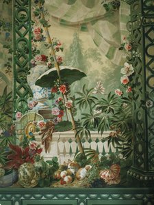 Havescene med parasol og overdådigt telt af Johann Wenzel Bergl