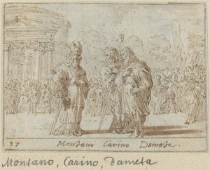 Montano, Carino og Dameta af Johann Wilhelm Baur