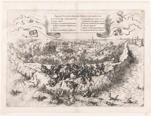 Slaget ved Oosterweel, 1567 Pugna ad Osteruelam, Margarita Parmensi Gubernatrice. 1567 (titel på objekt)
