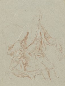 Siddende herre med bog af Johann Wilhelm Böttner