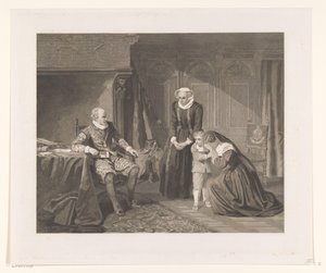 Reinier van Oldenbarnevelts mor, kone og søn beder Maurits om nåde, 1623 af Johann Wilhelm Kaiser (I)