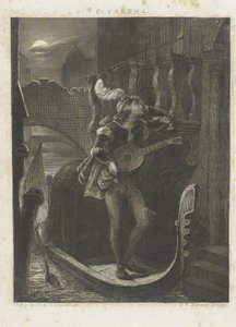 Gondol ved moonshine af Johann Wilhelm Kaiser (I)