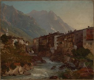 Udsigt over Chiavenna af Johann Wilhelm Schirmer