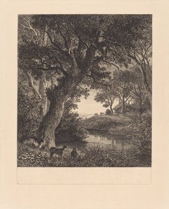 Jægere, der forlader en skov af Johann Wilhelm Schirmer