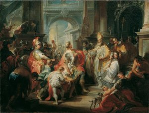 Sankt Ambrosius nægter kejser Theodosius adgang til Milanos katedral
