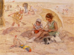 Beach Pleasure (olie på lærred) af Johann Zoetelief Tromp