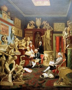 Charles Townley i sit skulpturgalleri, Park Street, London 1782, maleri af Johann Zoffany (1733-1810), olie på lærred