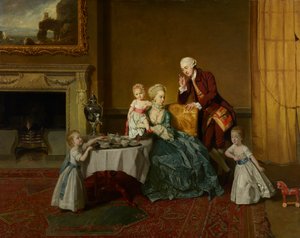John, fjortende lord Willoughby de Broke og hans familie, c.1766