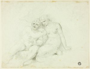 Siddende Mand Nær Kvinde af Johann Zoffany