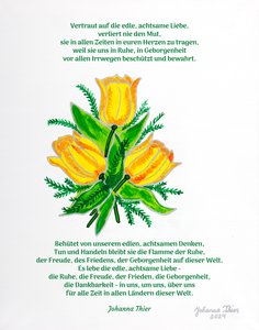 Rosental-tulipanbuketten for ro, glæde, fred, tryghed og taknemmelighed