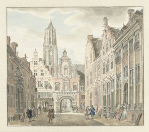 Nieuwstraat i Utrecht med udsigt over Dom Tower af Johanna de Bruyn