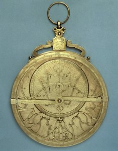 Astronomisk instrument: et astrolabium af Johannes Stoeffler (Stoffler) (1452-1531), lavet i det 16. århundrede. Paris, Brieux-samling af Johannes Stoeffler