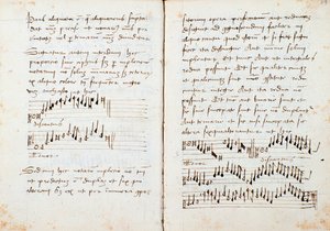 Side fra A Musical Theory Book af Johannes Tinctoris af Johannes (c.1435 1511) Tinctoris