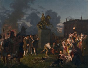 Nedtagning af statuen af kong George III, N.Y.C.