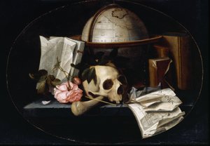 Vanitas Still Life, ca. 1655 (olie på egetræspanel) af Johannes Borman