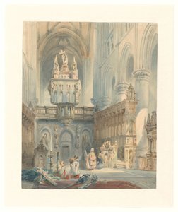 Kerkinterieur af Johannes Bosboom (signed by artist)