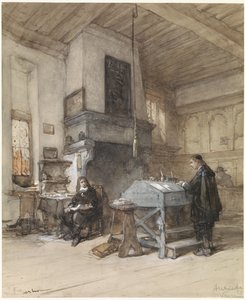 Arkiv i Veere med figurer i 1600-tals dragt af Johannes Bosboom