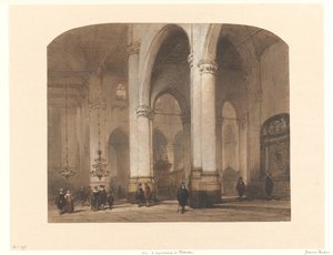 Udsigt i St. Laurenskerk i Rotterdam af Johannes Bosboom