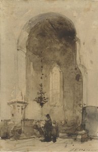 Interiør af Geertekerk i Utrecht af Johannes Bosboom