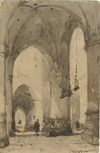 Interiør af Saint Bavo-kirken i Haarlem af Johannes Bosboom