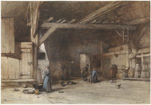 Interiør af en husmandsdel ved Hilversum af Johannes Bosboom