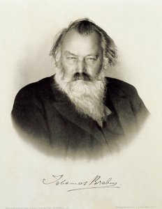 Tyskland, indgraveret portræt af den tyske komponist, pianist og dirigent Johannes Brahms af Johannes Brahms